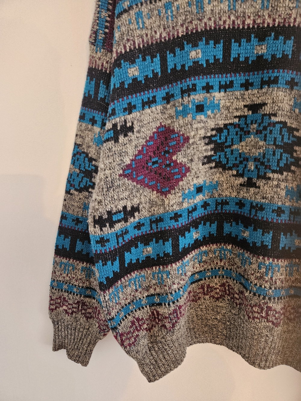 Vintage Sears Mens Store Crewneck Sweater Mens Large Aztec 80s 90s - Picture 3 of 6